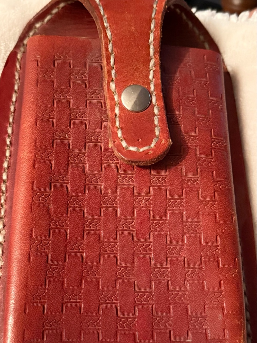 Leather Phone Holster with Snap Closure